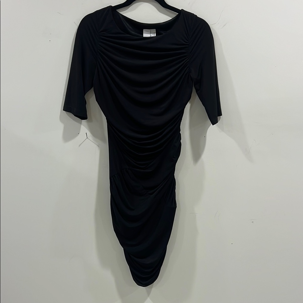 2B.Rych Black Ruched Sheath Dress